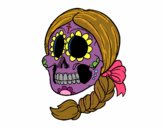 Calavera mejicana con trenza