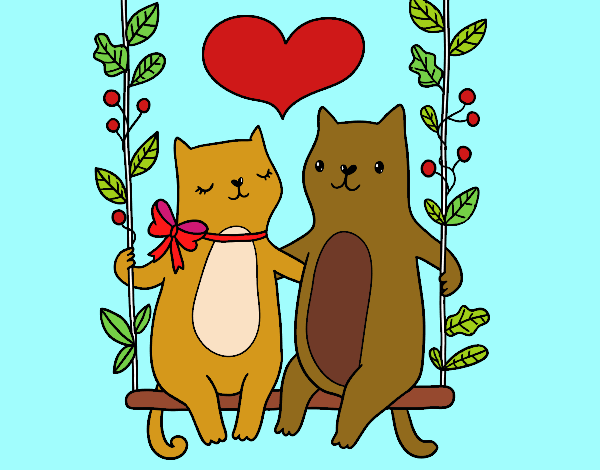 Gatitos enamorados