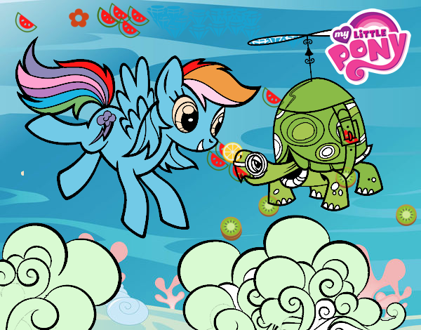 Rainbow Dash y la tortuga tanque