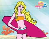 Barbie con tabla de surf