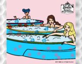 Barbie y sus amigas en el jacuzzi