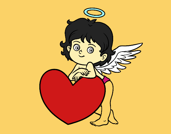 Cupido y un corazón