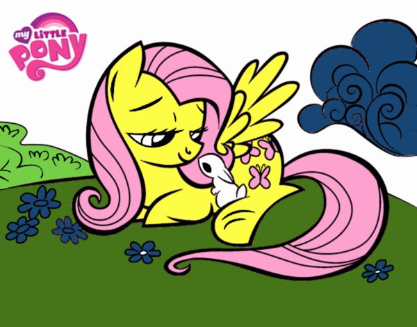 Fluttershy con un conejito