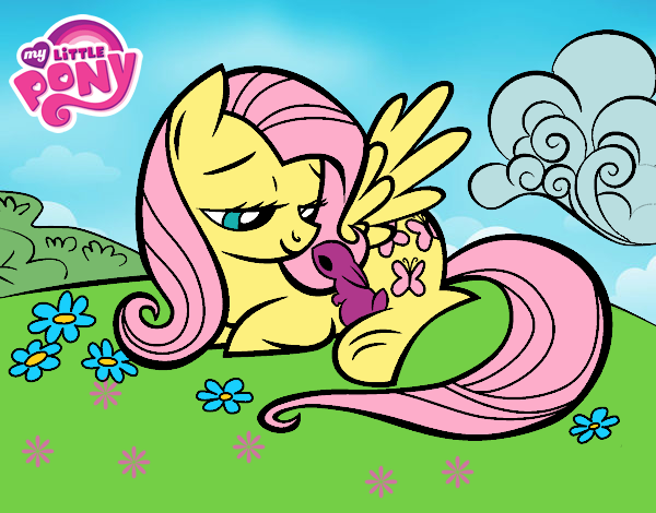 Fluttershy con un conejito