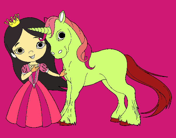 Princesa y unicornio