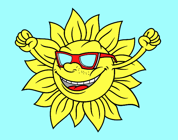 Un sol con gafas de sol