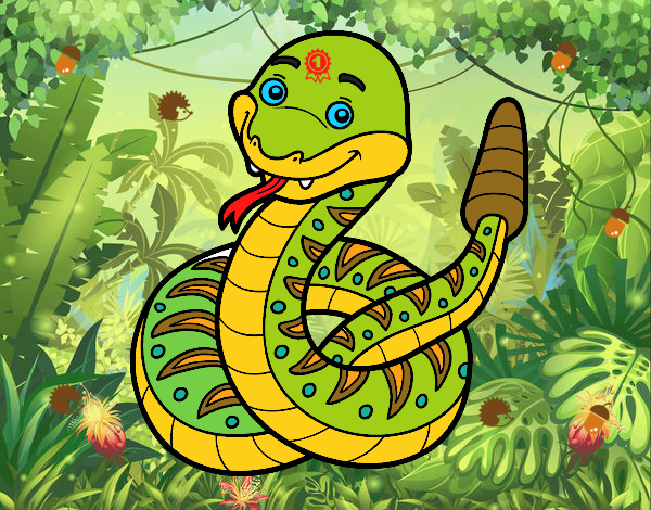 Una serpiente de cascabel