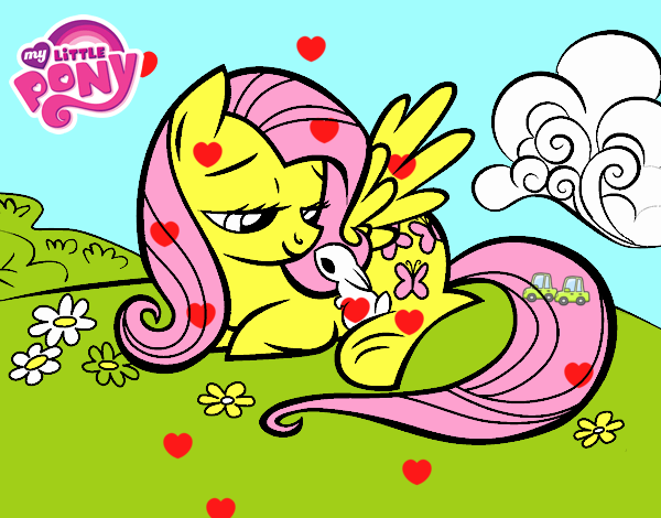 Fluttershy con un conejito