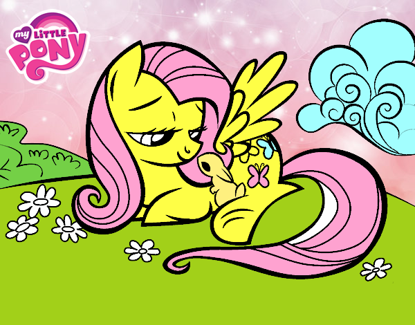 Fluttershy con un conejito