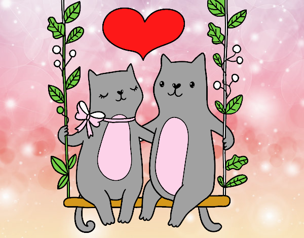 Gatitos enamorados