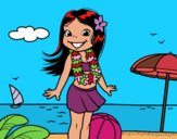 Niña en la playa