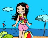 Niña en la playa