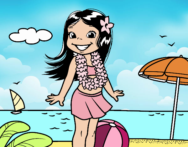 Niña en la playa