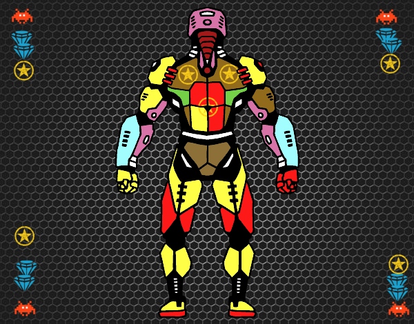 Robot luchador de espaldas