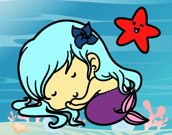 Sirenita chibi durmiendo