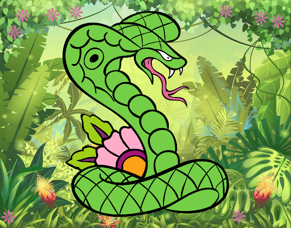 la serpiente de tatuaje de la selva