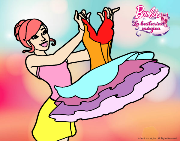 Dibujo De Barbie Y Su Vestido De Ballet Pintado Por En Dibujos Net El D A A Las