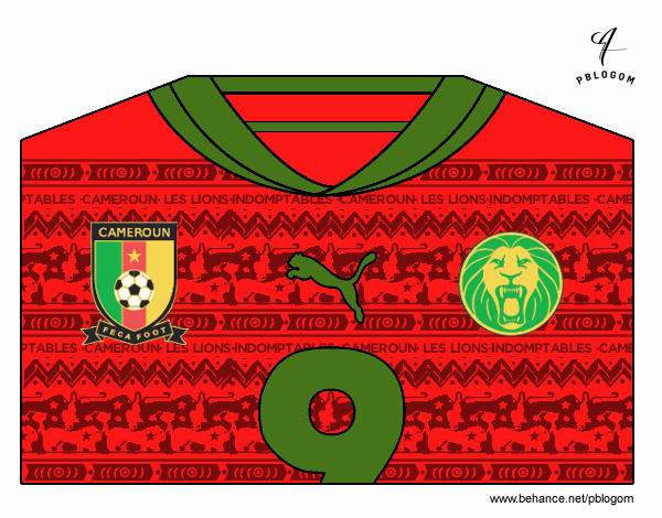 Camiseta del mundial de fútbol 2014 de Camerún