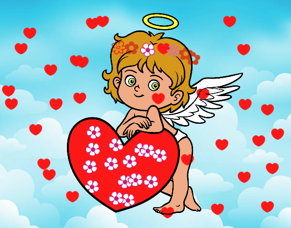 Cupido y un corazón