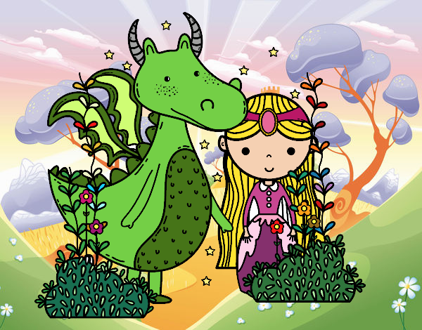 Dragón y princesa