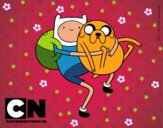 Finn y Jake abrazados