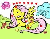 Fluttershy con un conejito