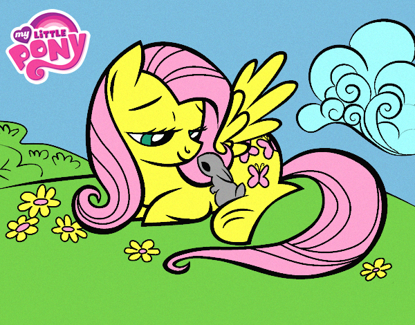 Fluttershy con un conejito