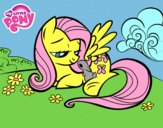 Fluttershy con un conejito