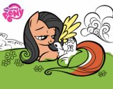 Fluttershy con un conejito