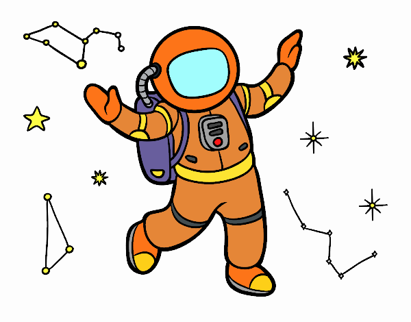 Dibujo de Un astronauta en el espacio estelar pintado por en Dibujos.net el  día 15-06-22 a las 23:26:47. Imprime, pinta o colorea tus propios dibujos!