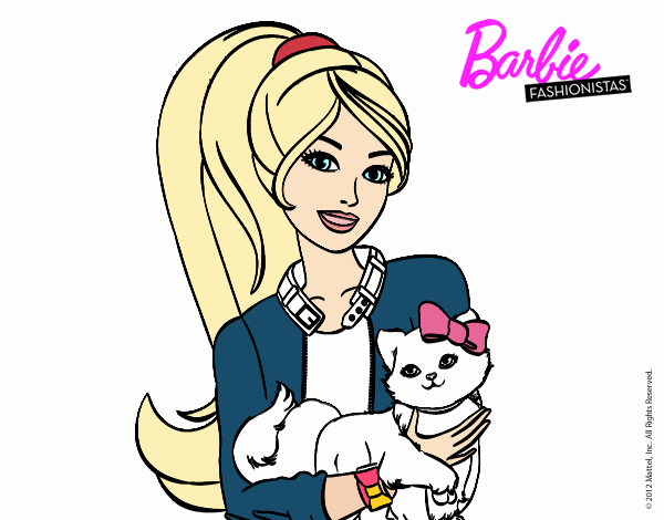 Barbie con su linda gatita