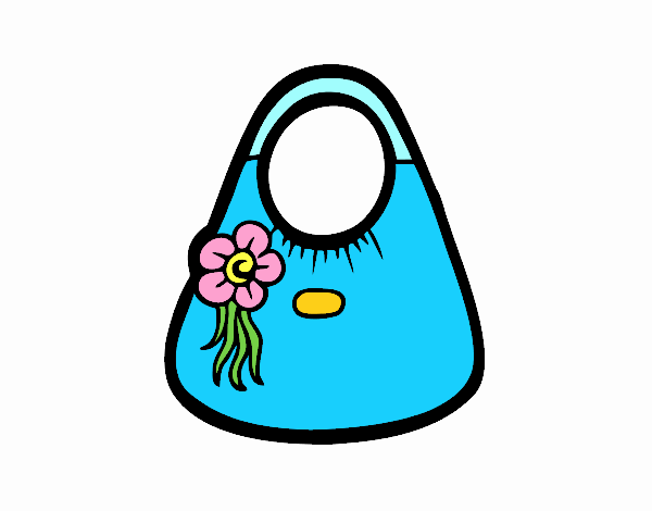 Bolso de asas con flor