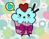 Cupcake kawaii con lazo