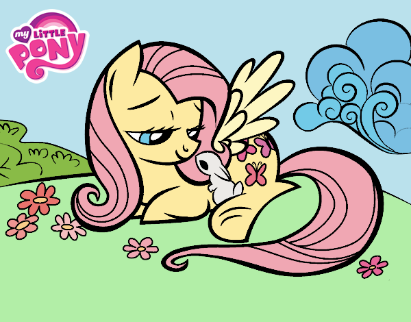 Fluttershy con un conejito