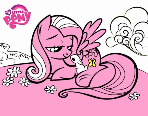 Fluttershy con un conejito