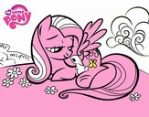 Fluttershy con un conejito