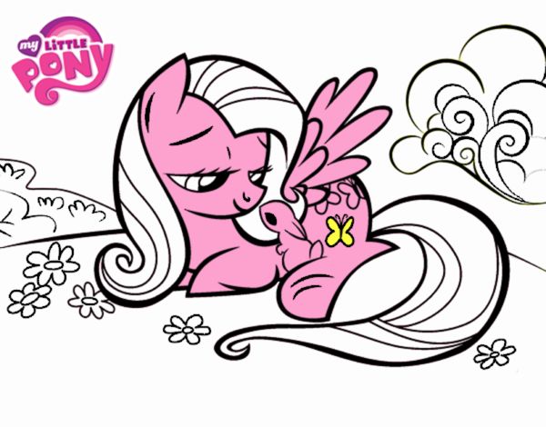 Fluttershy con un conejito