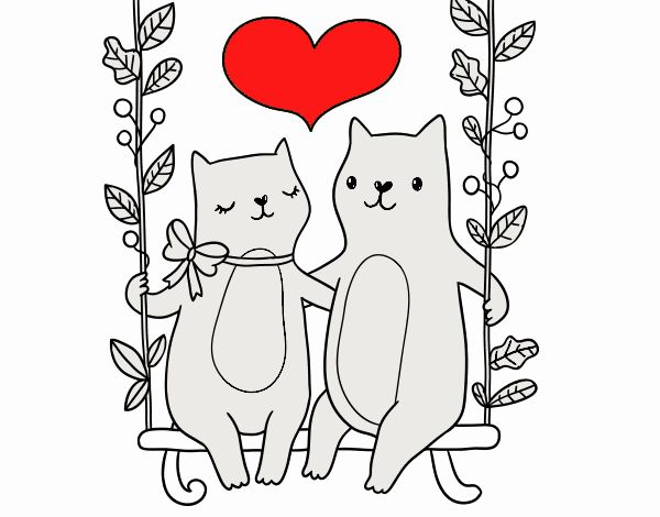 Gatitos enamorados