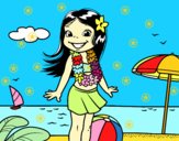 Niña en la playa