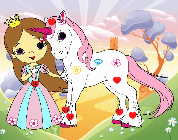 Princesa y unicornio