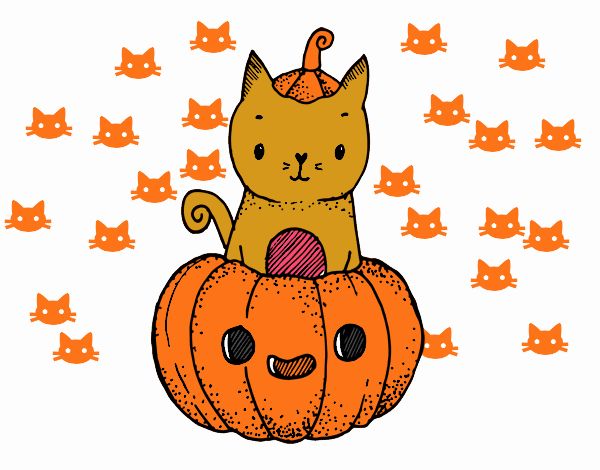 Un gatito de Halloween