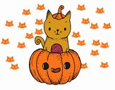 Un gatito de Halloween