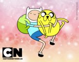 Finn y Jake abrazados