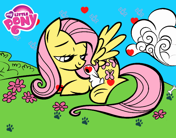 Fluttershy con un conejito