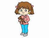 Niña con oso de peluche