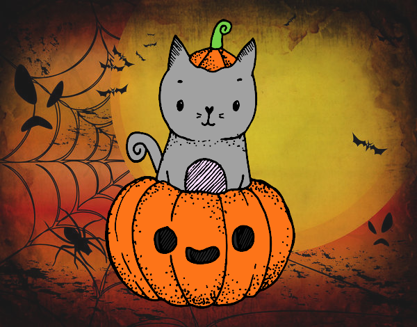 Un gatito de Halloween