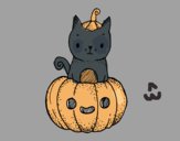 Un gatito de Halloween