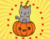 Un gatito de Halloween