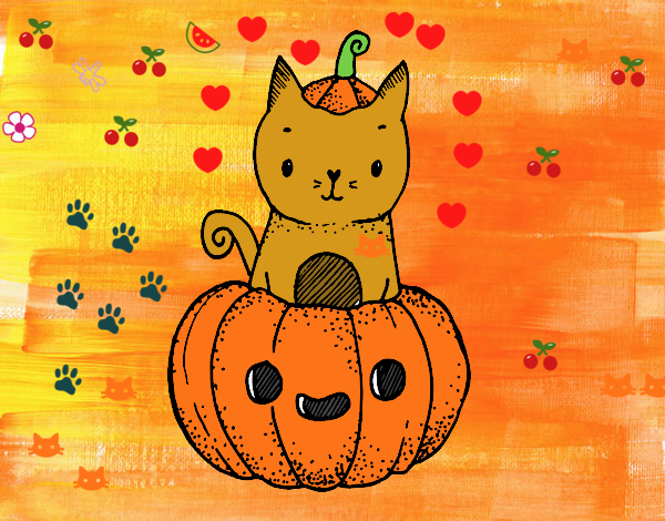 Un gatito de Halloween