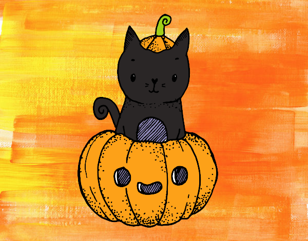 Un gatito de Halloween